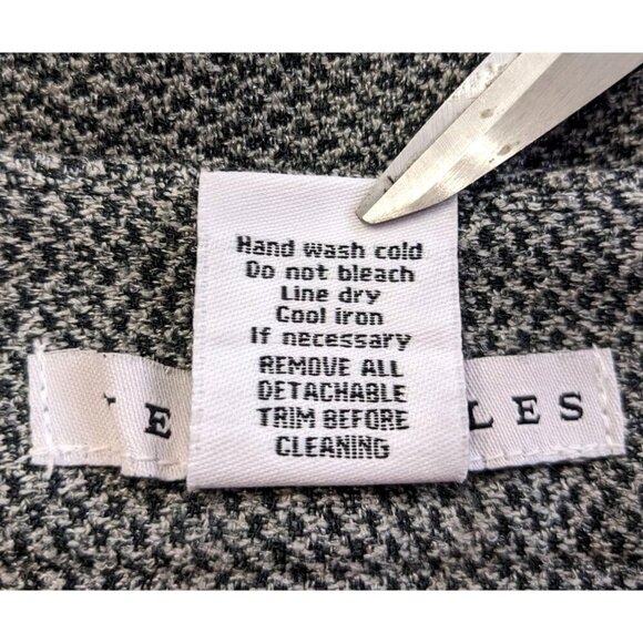 Vtg Y2K VERSAILLES Black Houndstooth Flounce Midi Skirt w/ Detachable Rose Sz 8 - Picture 4 of 7